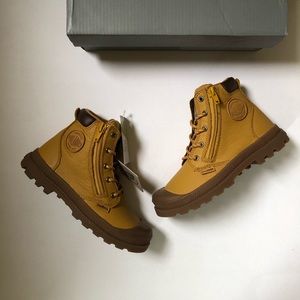 Palladium Pampa Hi Cuff Tan Boots Childrens 12.5